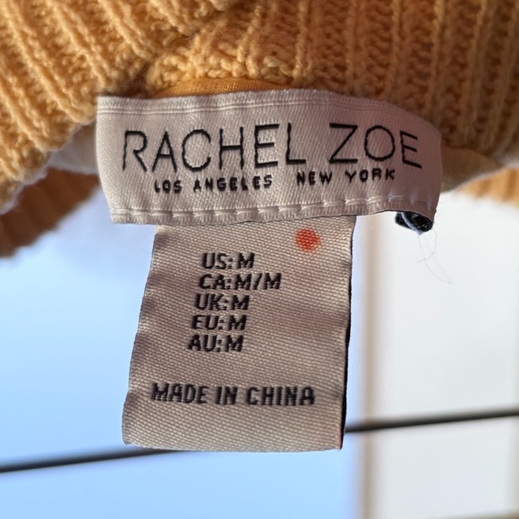 🆕 🌼 Rachel Zoe Yellow Crochet Knit Midi Skirt Lined Size M Casual Vacation Chic - Picture 9 of 13